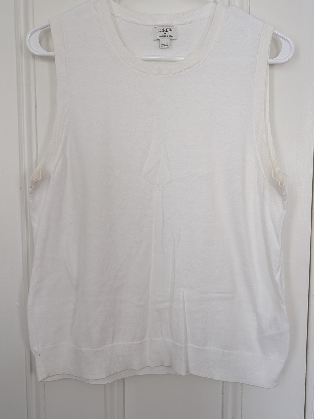 J. Crew White Sleeveless Cotton Tank Top